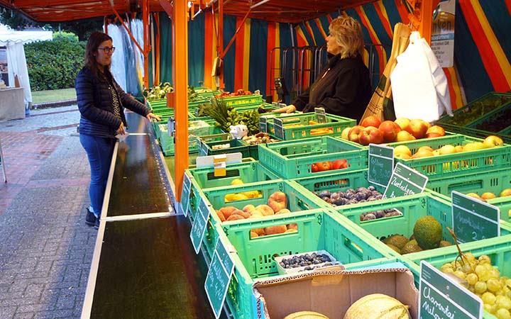 Marktstand auf den Wochenmarkt in Rastede